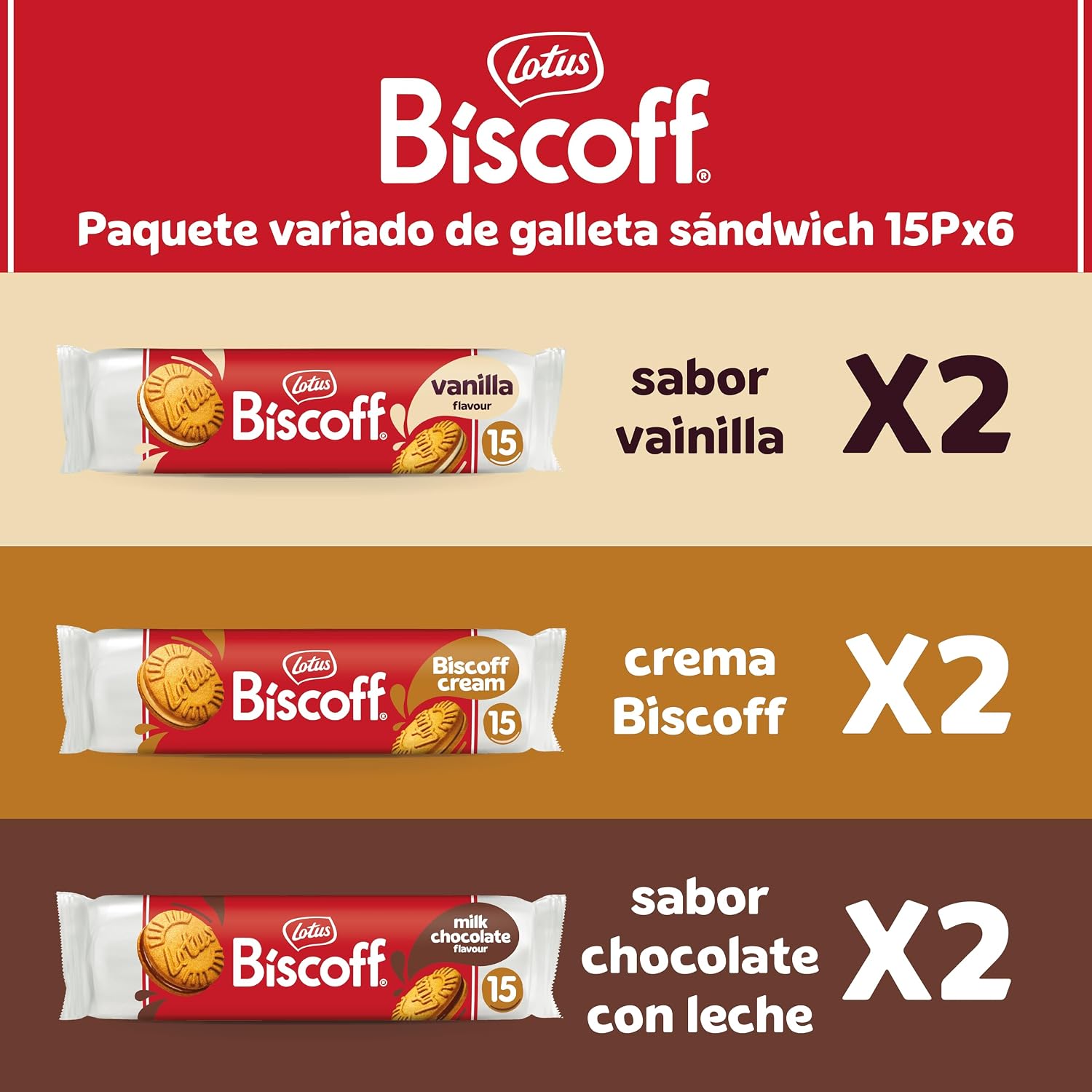 Detalle 1 de Lotus Biscoff | Deliciosas Galletas Sándwich Variadas 🍪