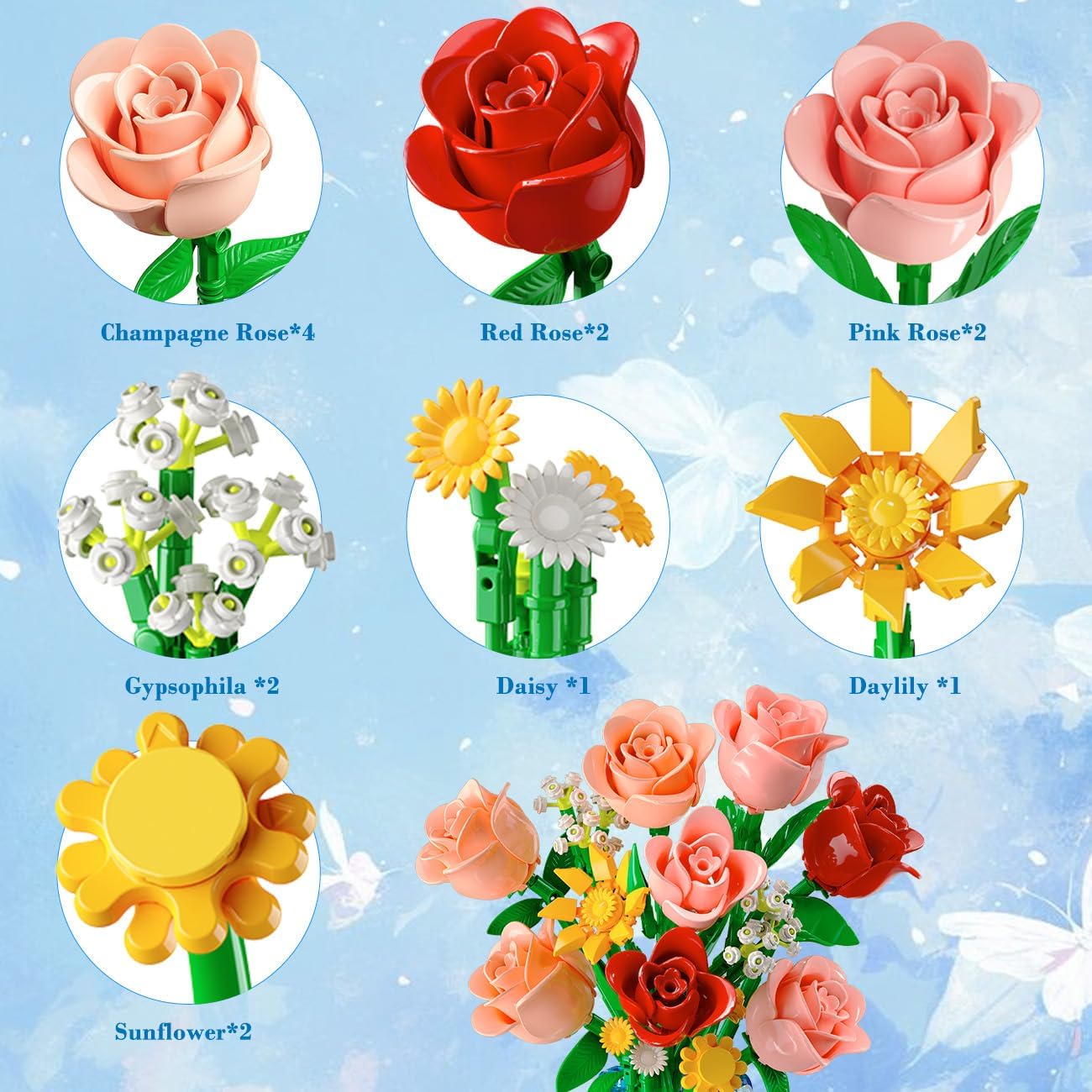 Thumbnail 5 de CUBIMANA Bouquet de fleurs 747 pièces 🌸