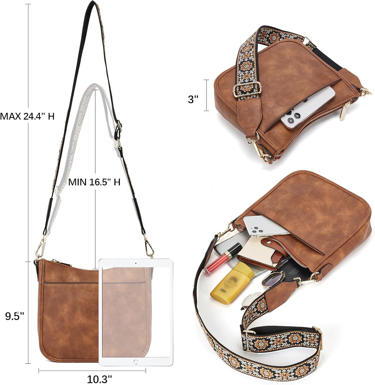 Detalle 2 de BOSTANTEN Crossbody Bag Trendy Vegan Leather