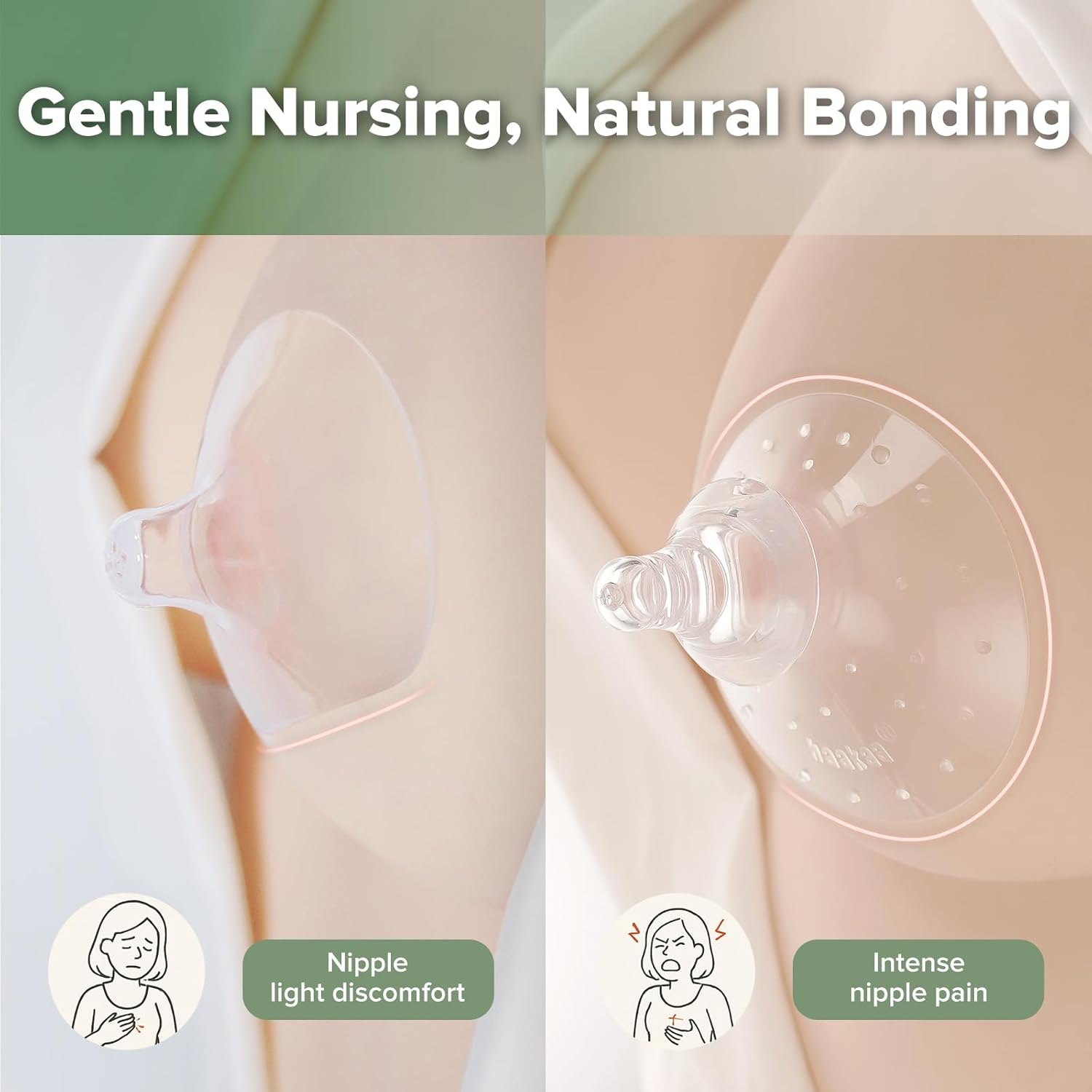 Thumbnail 1 de haakaa lot de 2 cache-tétons en silicone ultra fin (24 mm) avec sac de transport