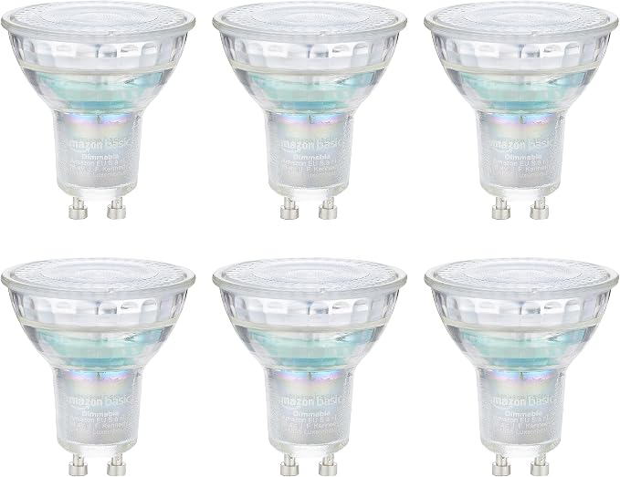 Detalle de Amazon Basics Focos LED GU10 Regulables, 6 unidades, blanco frío