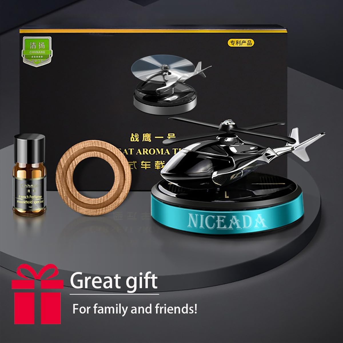 Thumbnail 6 de NICEADA Solar Powered Rotating Incense Helicopter Diffuser – Blue