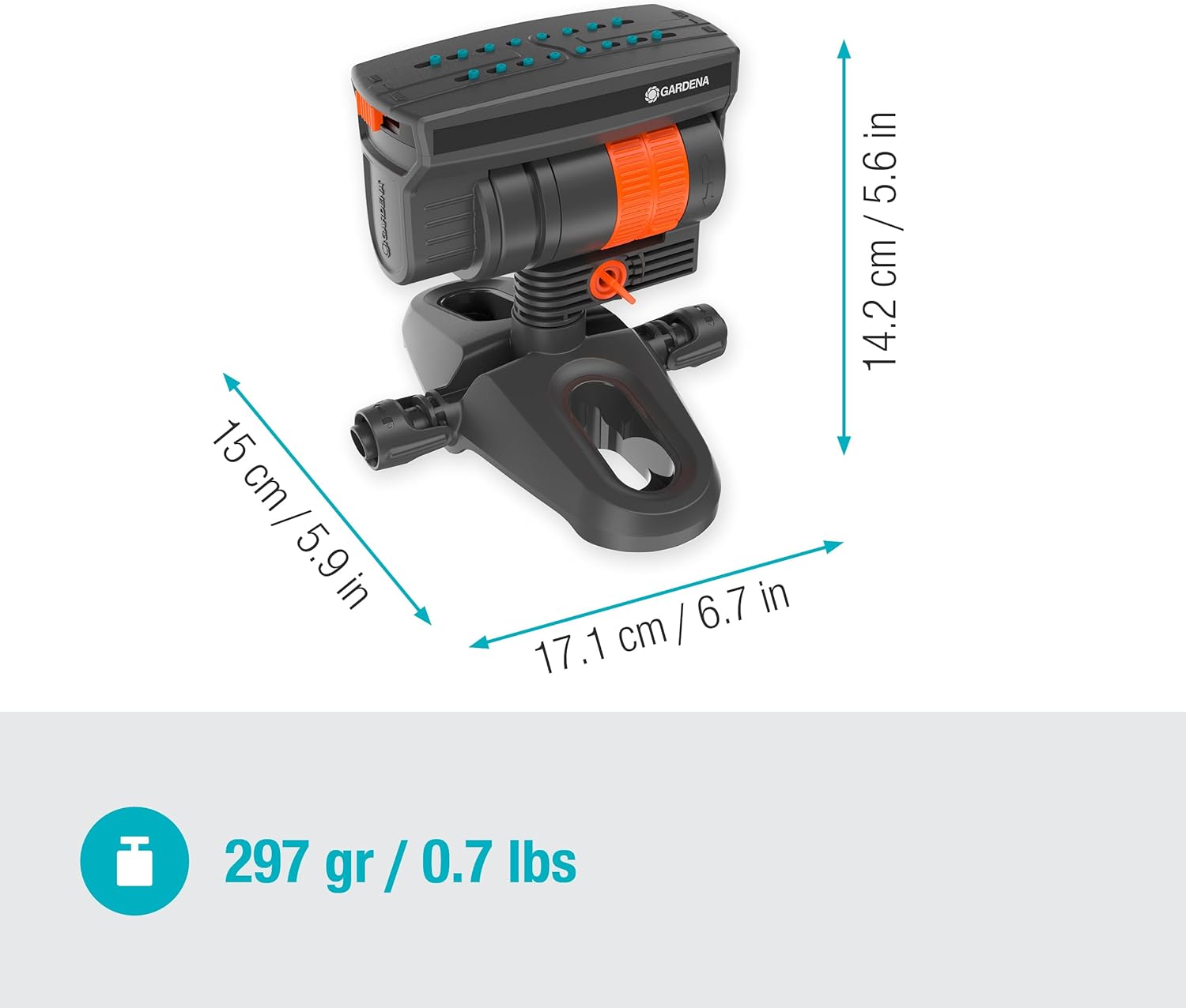 Detalle 2 de Gardena Micro-Drip-System Viereckregner OS 90 – Regner für rechteckige Flächen bis 90 m²