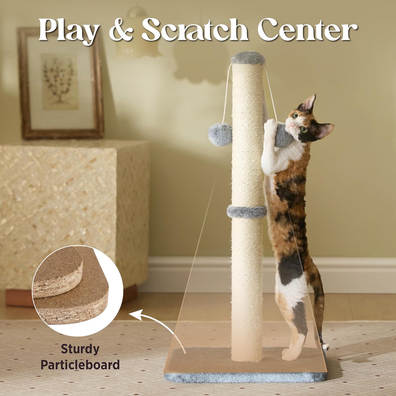 Thumbnail 3 de LE SURE Cat Scratching Post 40x40x86cm