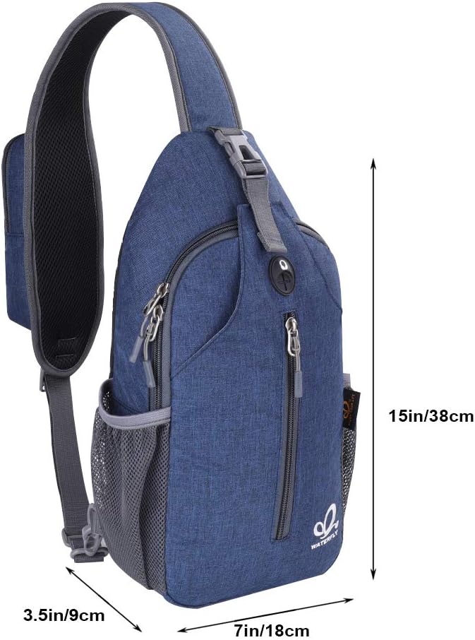 Detalle de Waterfly Sling Bag Backpack: Lightweight 3-Compartment Daypack for Outdoor Use