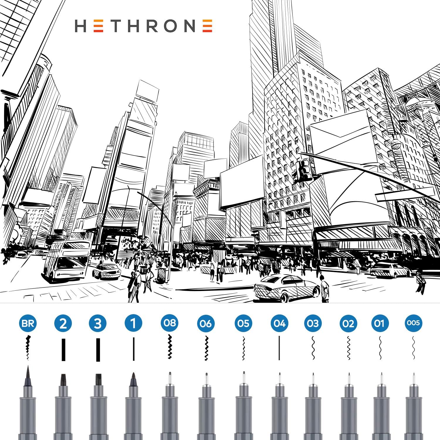 Detalle 2 de Hethrone Handlettering Stifte 12 Größen