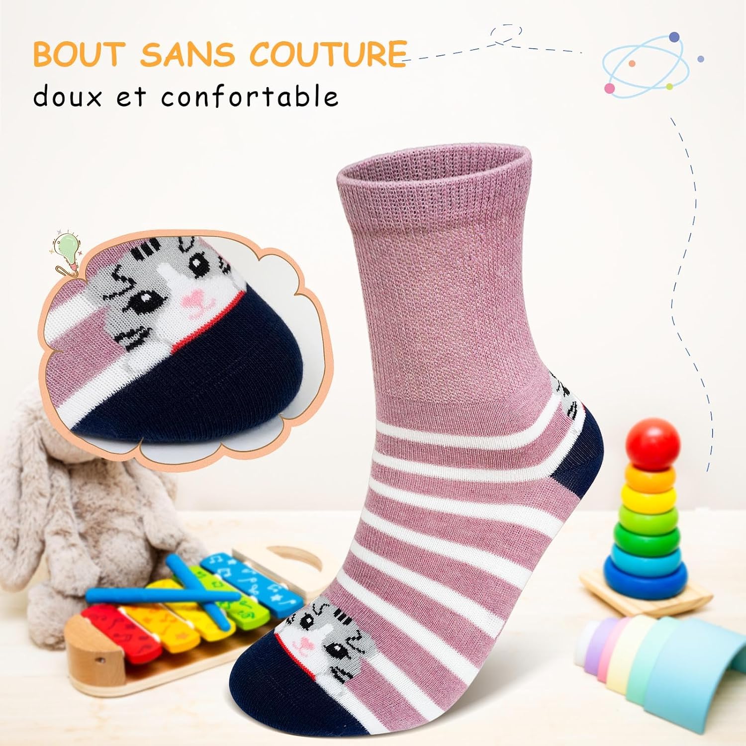 Thumbnail 4 de PUTUO Chaussettes Enfant 5 paires