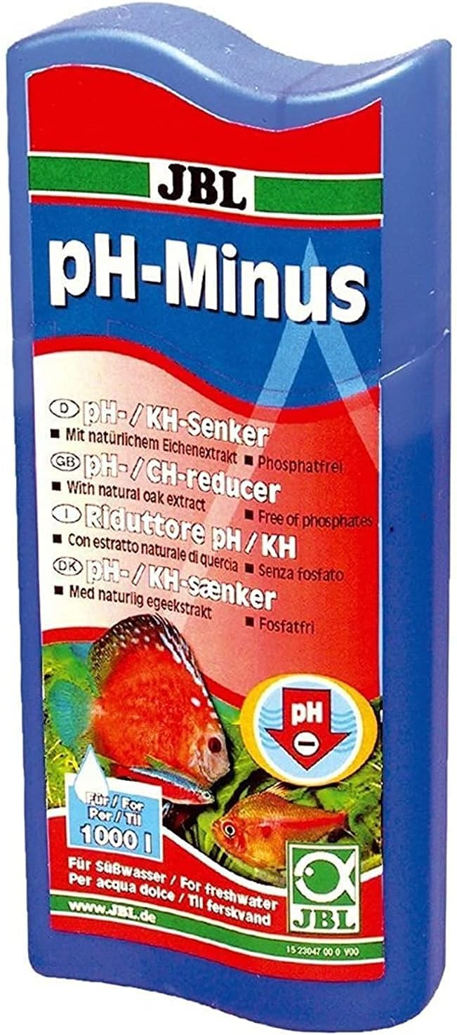 JBL Wasseraufbereiter pH-Minus 23047, 250 ml – pH-Werte senken für Süßwasserbecken