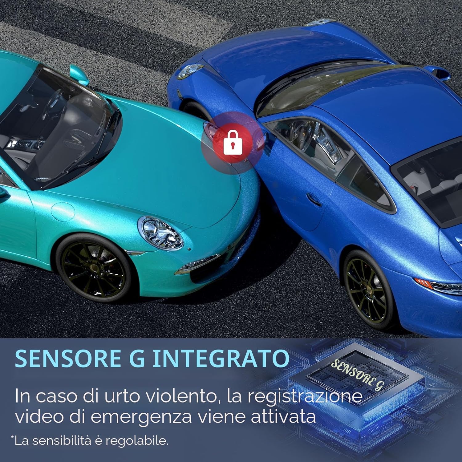 Thumbnail 5 de Dash Cam Auto 2.5K QHD Doppia lente 64GB