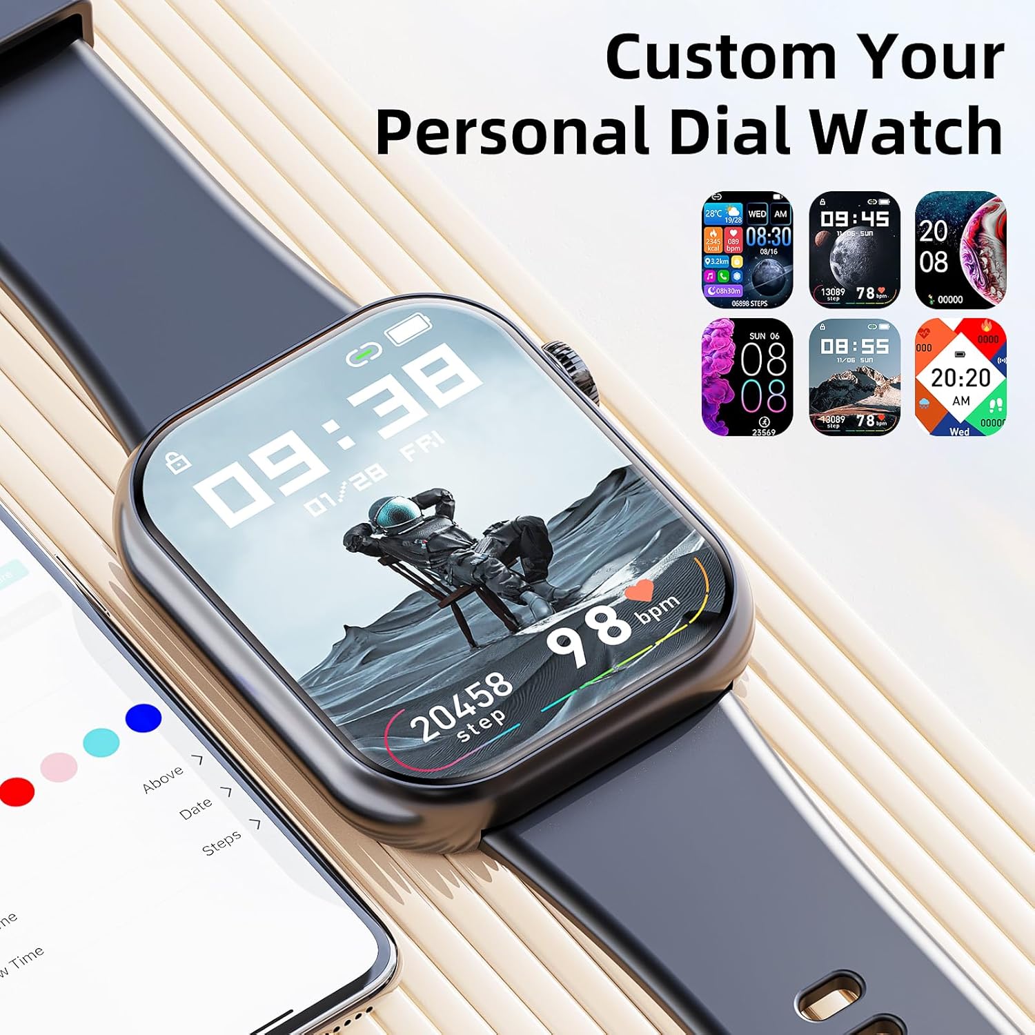 Thumbnail 6 de Hwagol Smart Watch (Answer/Make Calls) 1.85-inch fitness tracker with Bluetooth calling