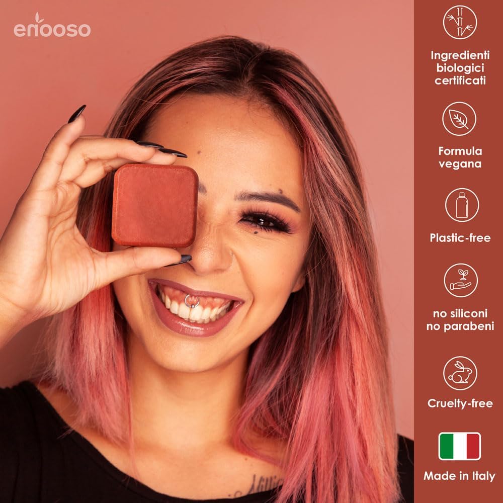 Thumbnail 1 de Enooso Shampoo Solido Bio per Capelli Secchi – Ristrutturante e Nutriente al Melograno, Fico e Tè Verde (130 g)