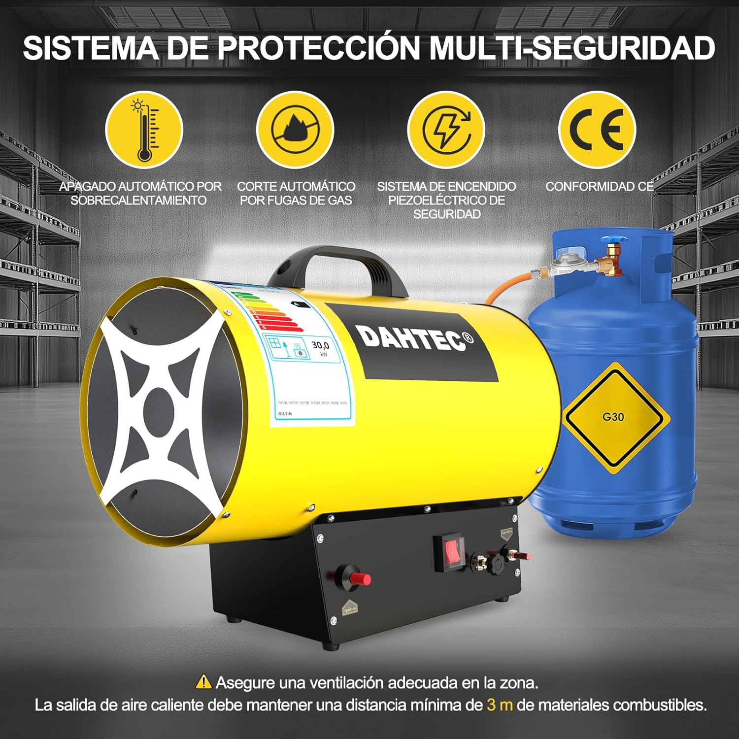 Detalle 2 de DAHTEC Calefactor de gas 18-30 kW