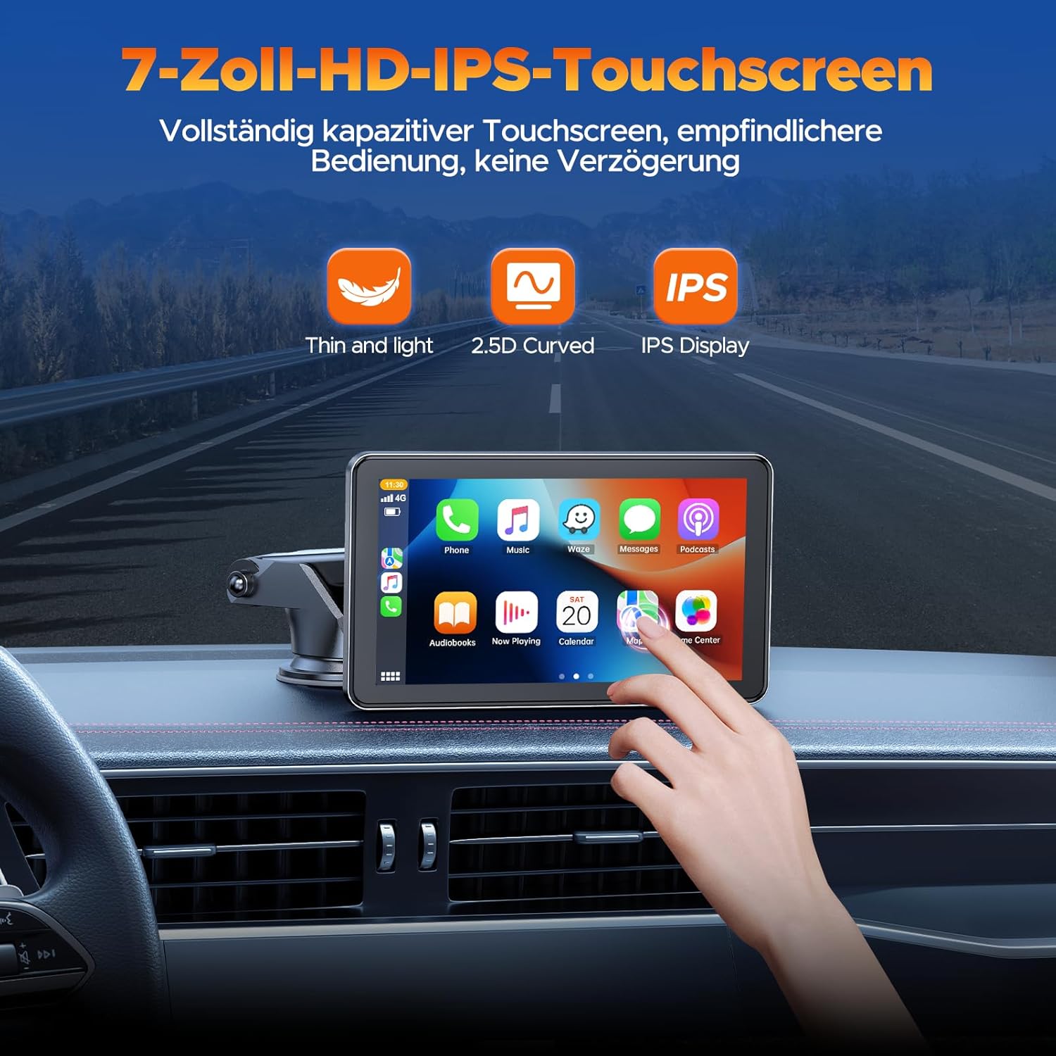 Thumbnail 4 de Volam schermo auto da 7 pollici con CarPlay/Android Auto, Mirror Link e GPS