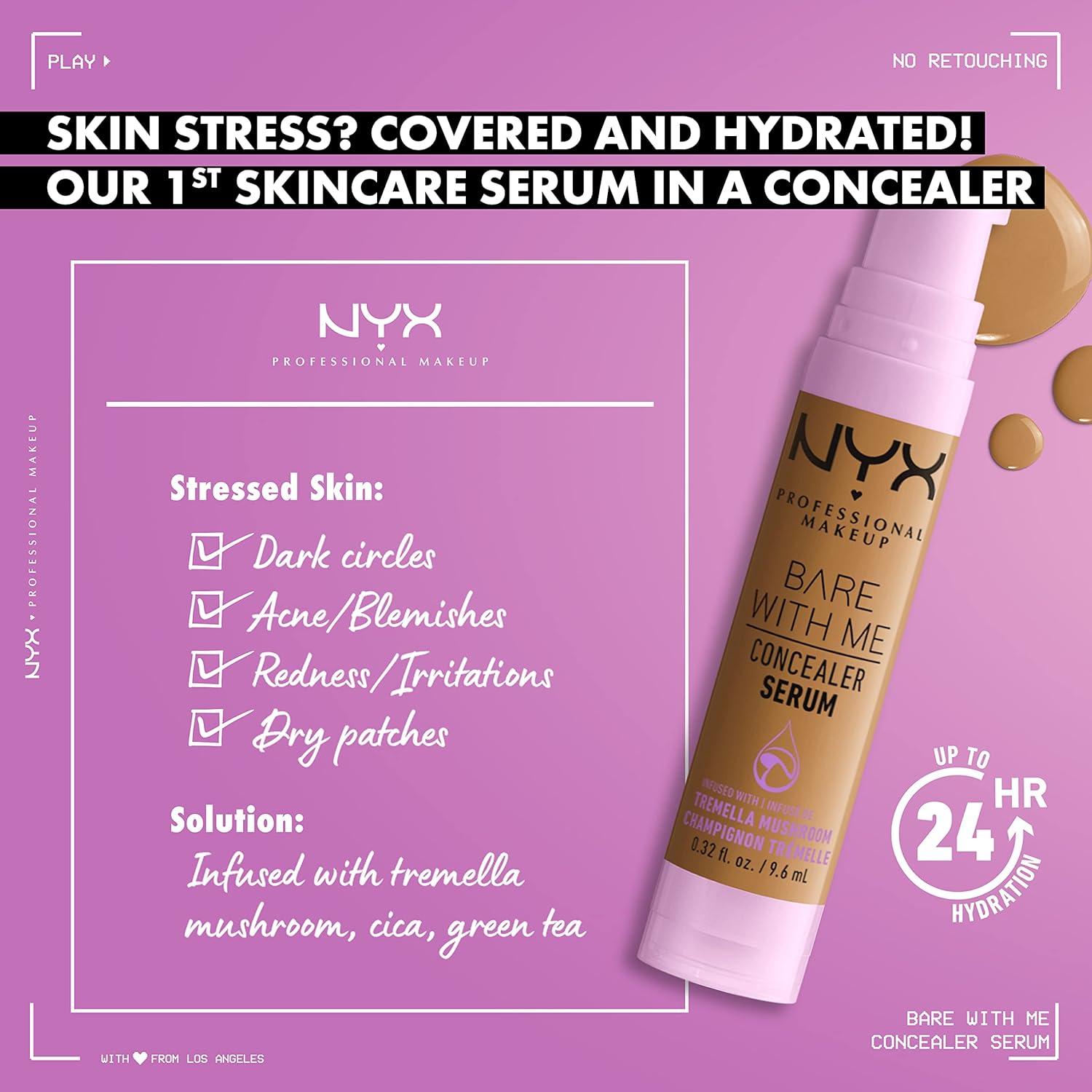 Detalle 2 de NYX Bare With Me Siero Correttore Naturale Beige 9.6 ml – CoperturaMedia, Idrata e leviga la pelle