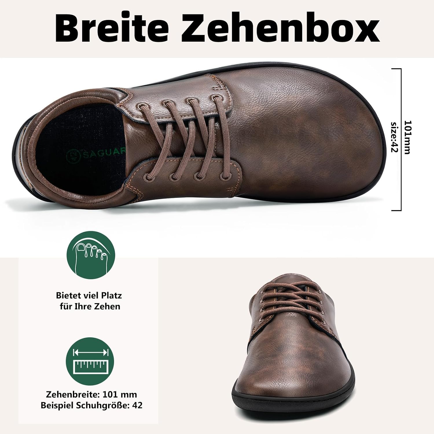 Detalle 2 de SAGUARO Noble II Barfußschuhe Gr 36–48
