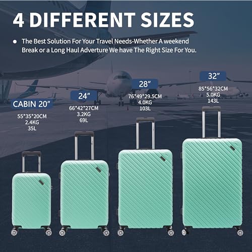 Thumbnail 9 de FLYMAX 32" Extra Large 4-Wheel ABS Suitcase, 125 Litre Capacity, 5kg Lightweight Travel Case
