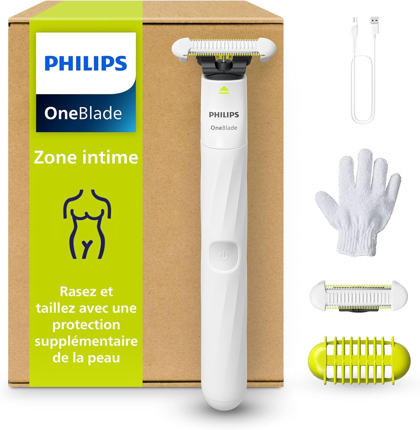 Detalle de Philips OneBlade Intimate QP1924/28 – rasage intime sûr et confortable