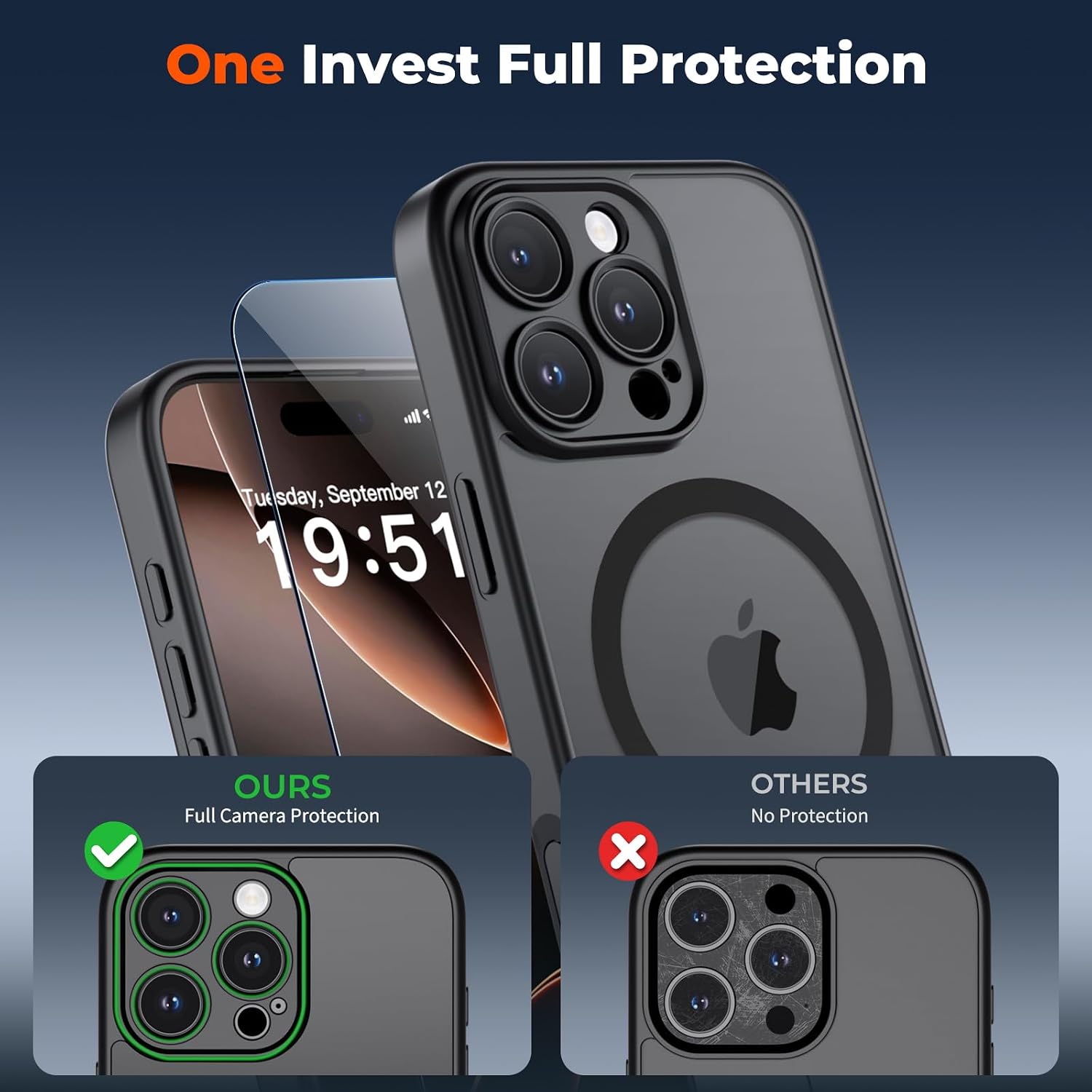 Detalle de SUPFINE Magnetic Case for iPhone 16 Pro with Camera Control Button and Full Camera + 9H Glass Screen Protector
