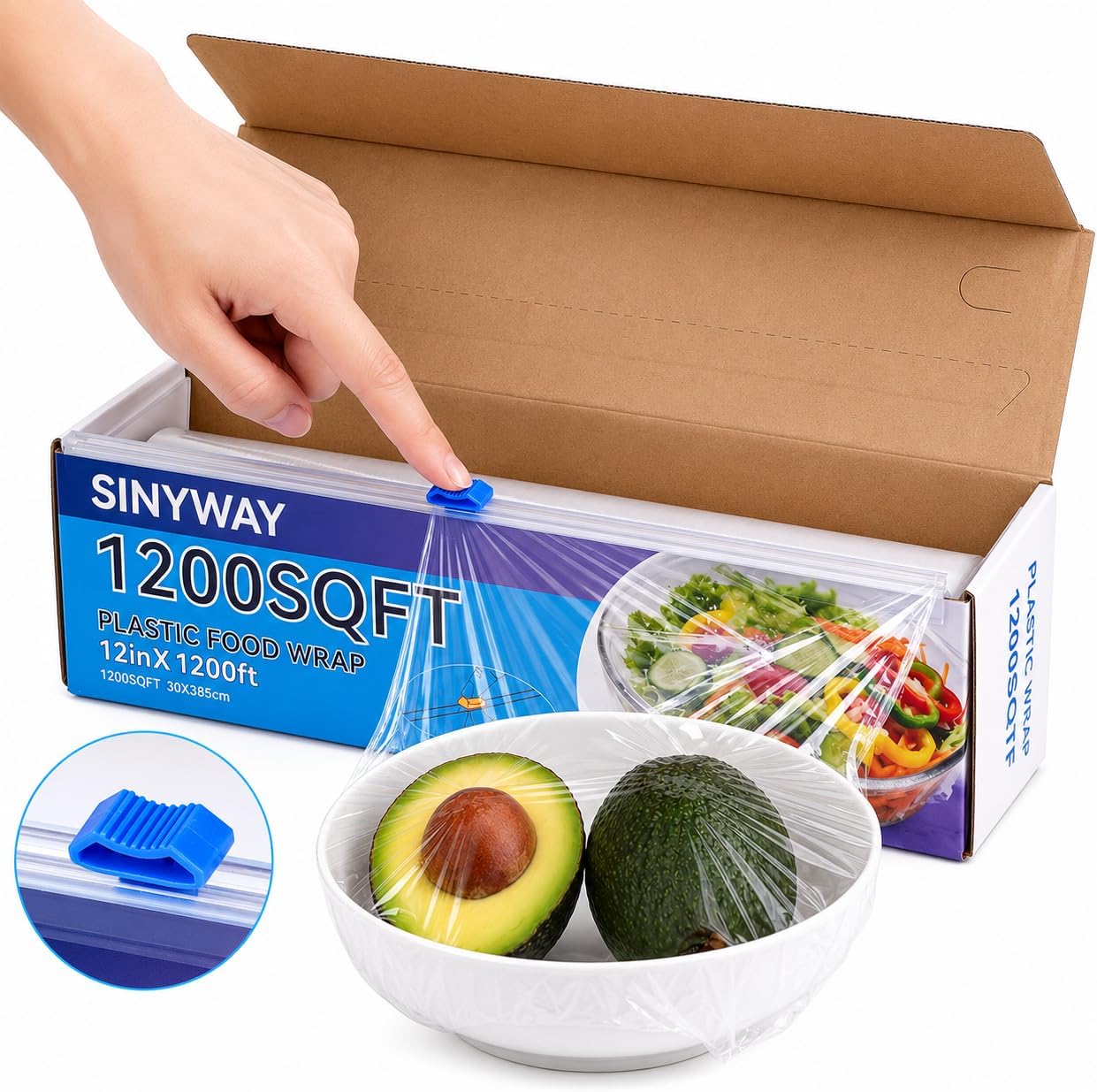 Detalle de Plastic Wrap with Slide Cutter, 12-Inch Roll
