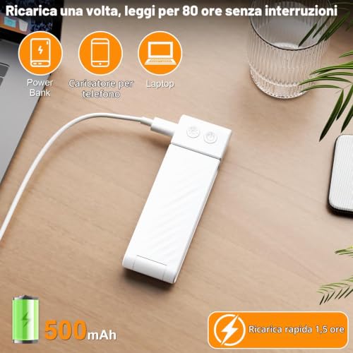 Detalle de Yuinzin Lampada da Lettura per Letto con Clip – Asta Regolabile e Testa Girevole 320°, 5Lum+Dimmer, 3 Temperature Colore