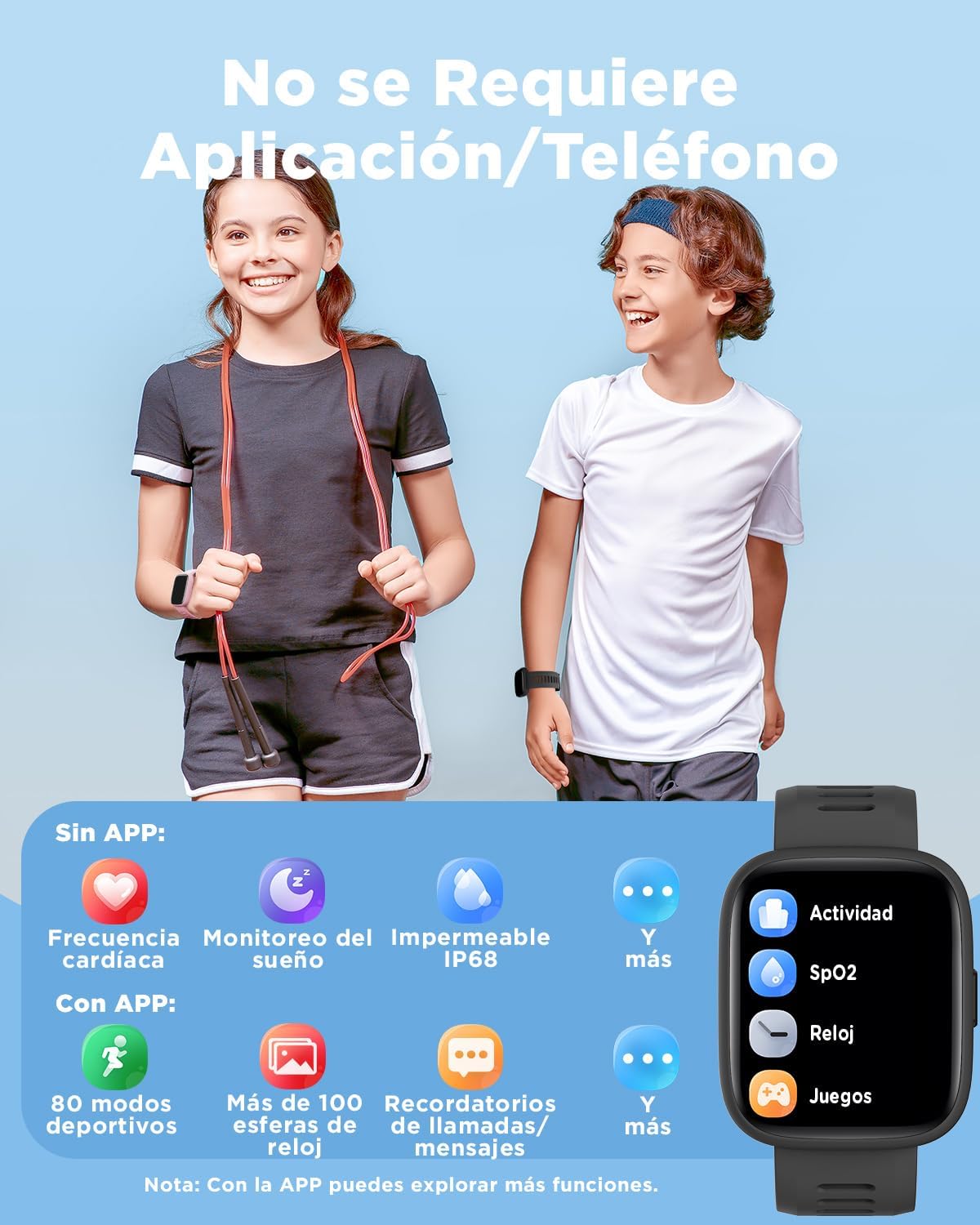 Detalle 2 de BIGGERFIVE BRAVE 2 Pulsera actividad niños 1,8