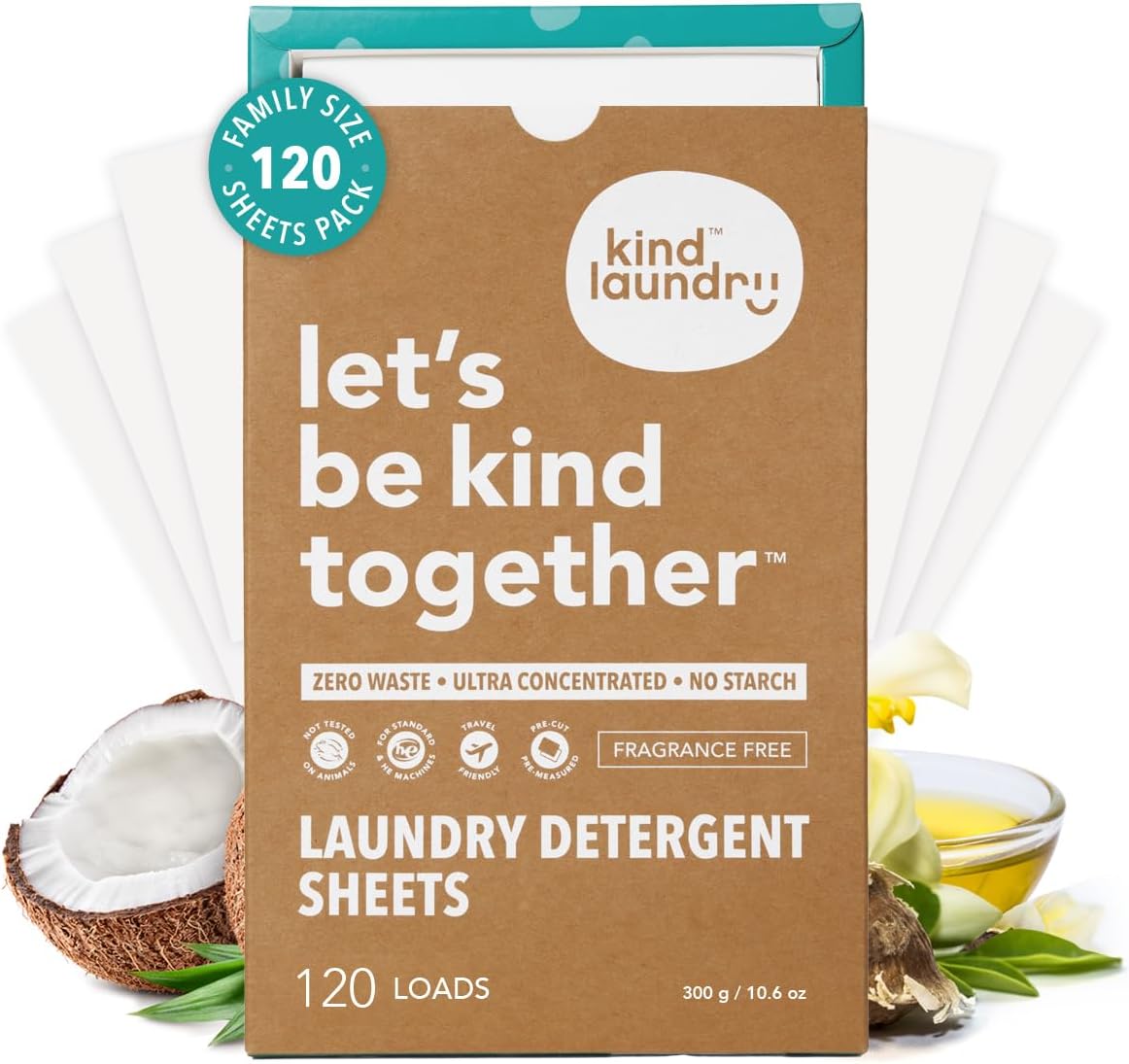 Detalle de Kind Laundry Detergent Sheets, 120 Loads