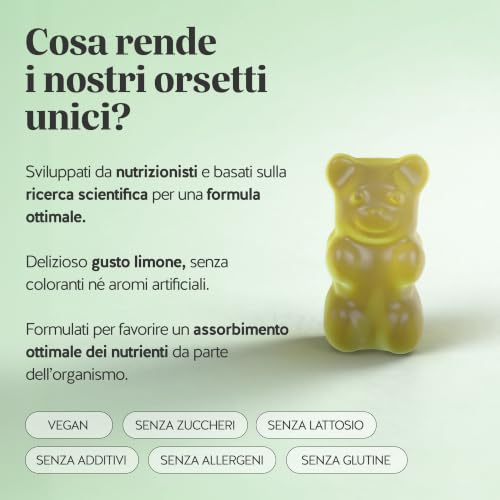 Detalle de Bears with Benefits - Gommose L-Carnitina & Nutrienti essenziali, 30 pezzi