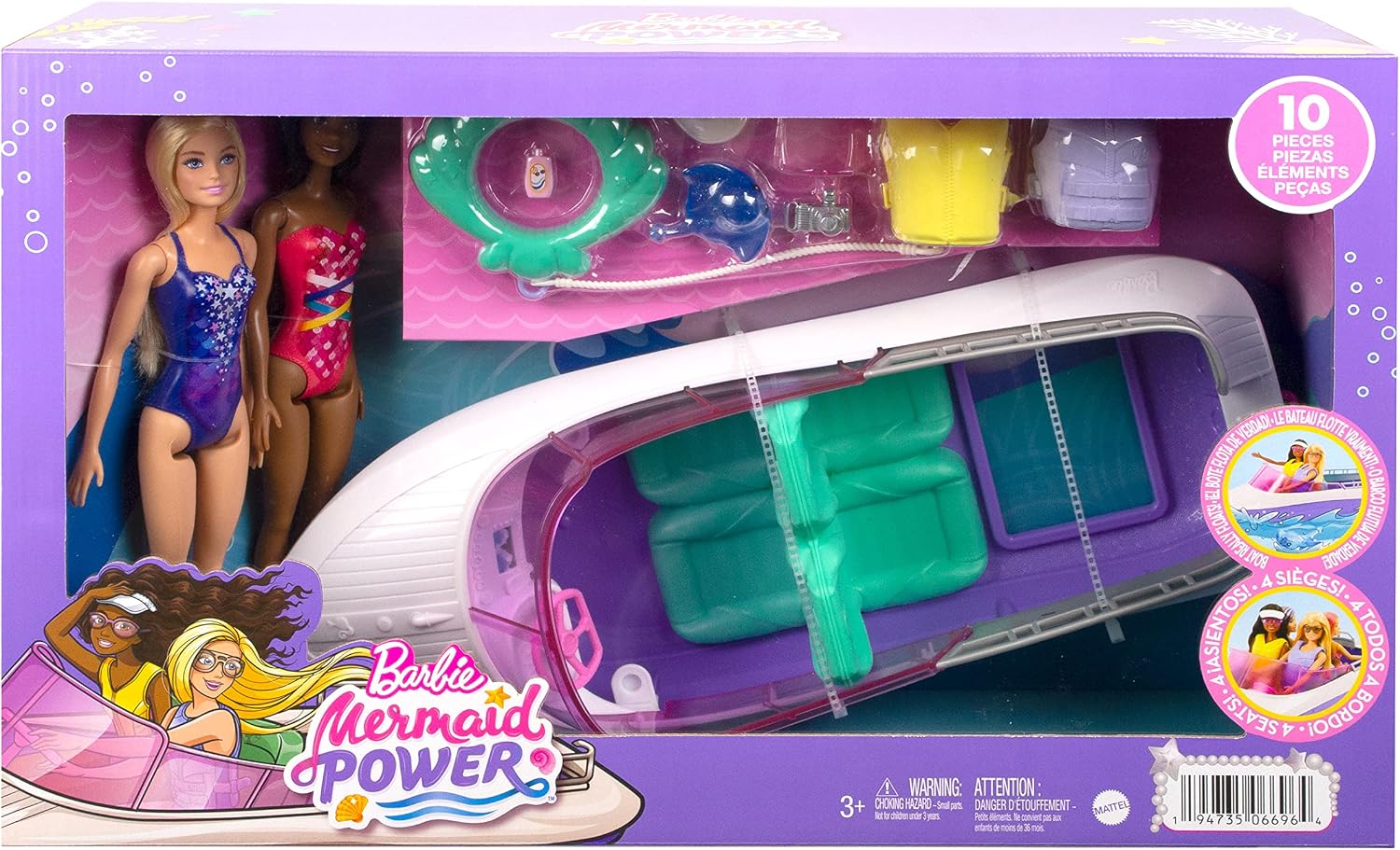 Thumbnail 5 de Barbie Mermaid Power Barco que Flota con Muñecas y Accesorios 🧜♀