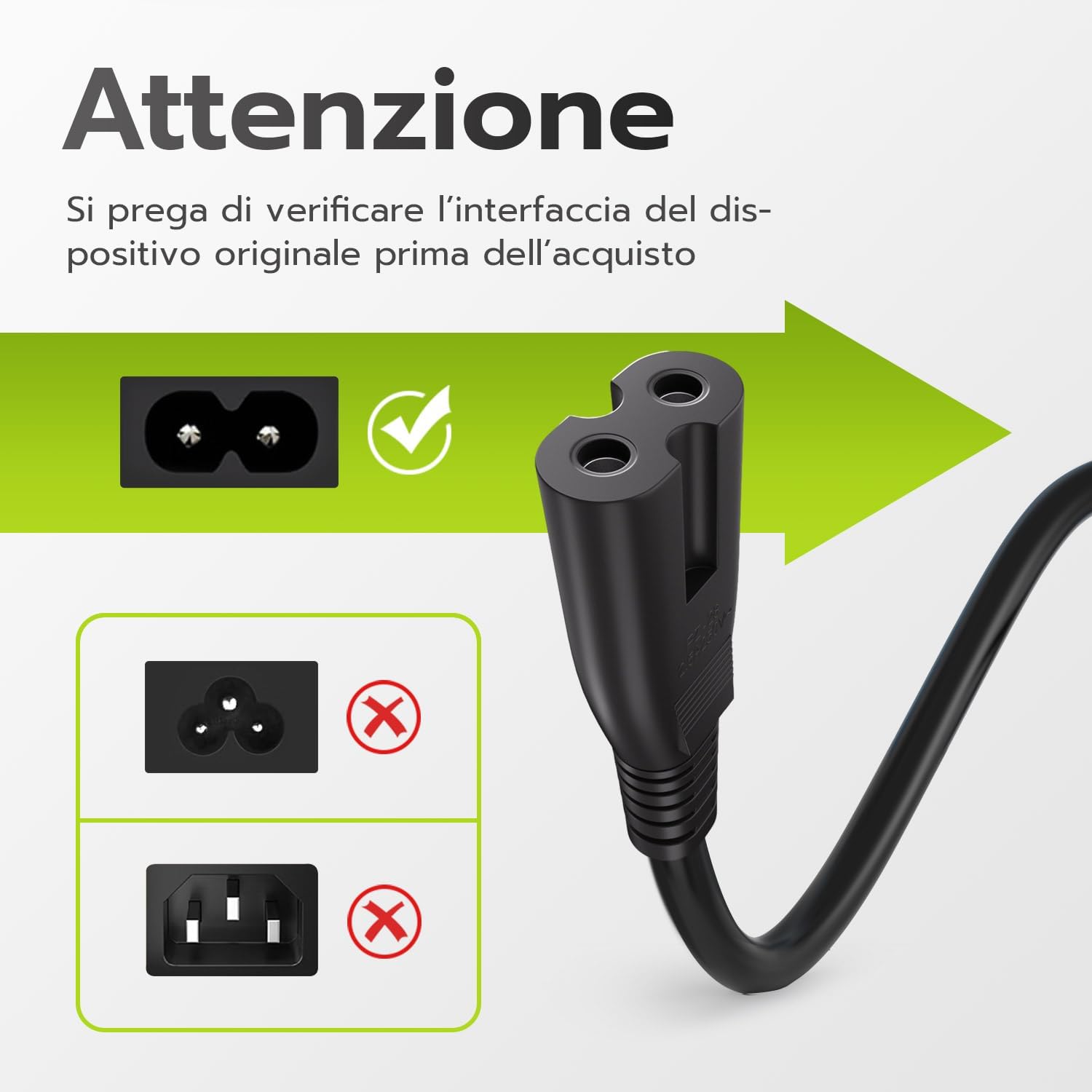 Detalle 2 de Tolesum 3M IEC 320 C7 cavo alimentazione 3 m