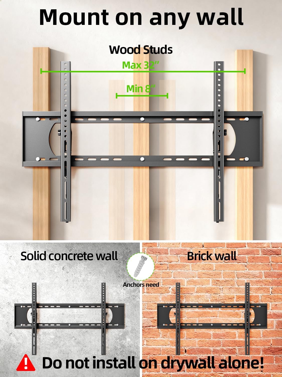 Thumbnail 4 de USX MOUNT Heavy-Duty Tilting TV Wall Mount for 60–120" up to 220 lb (Low-Profile, Ultra-Slim)