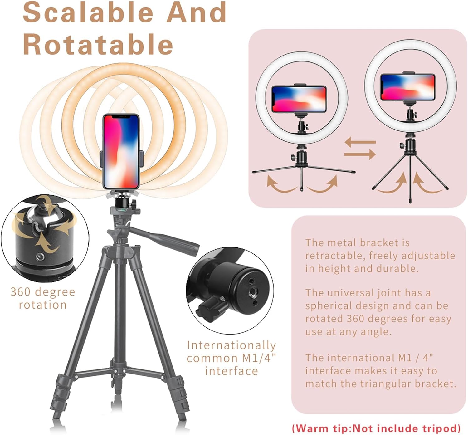 Detalle 2 de LED 10" Ring Light for Streaming