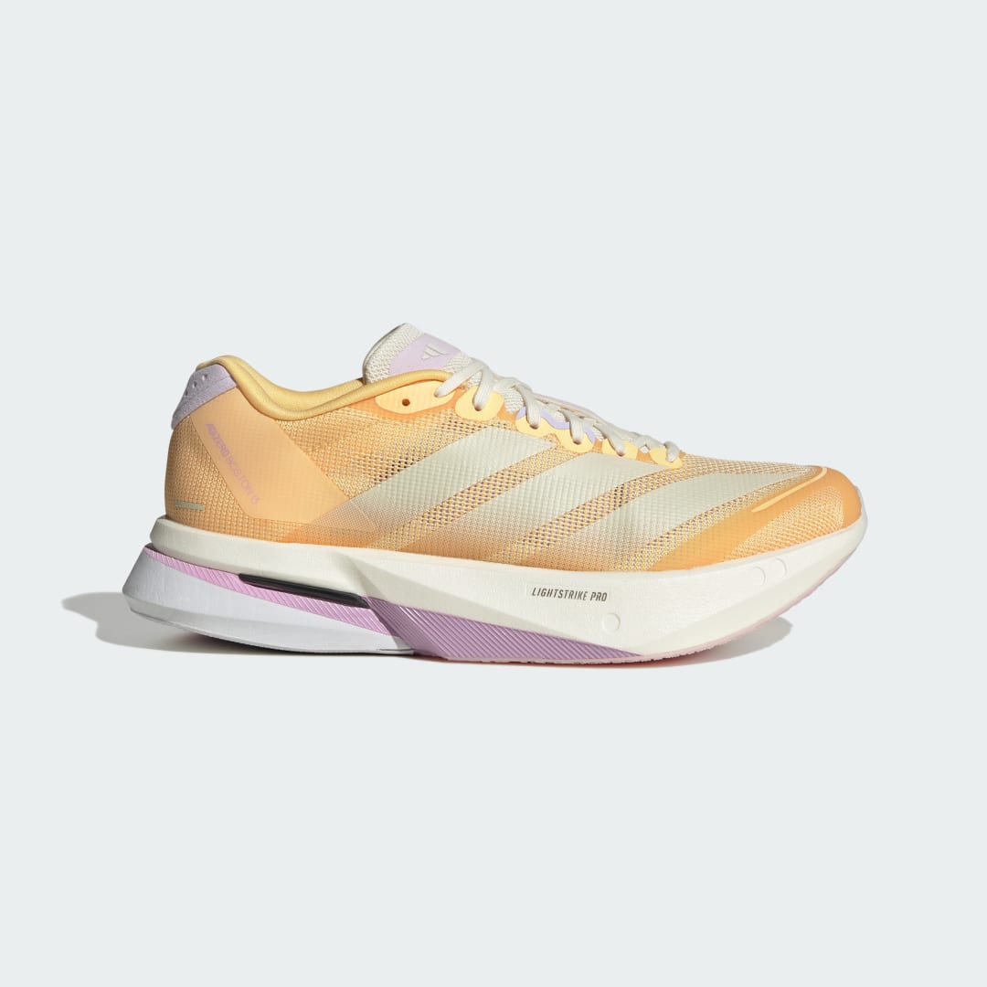 Detalle de Adizero Boston 13 de Adidas: zapatilla naranja para entrenamientos diarios