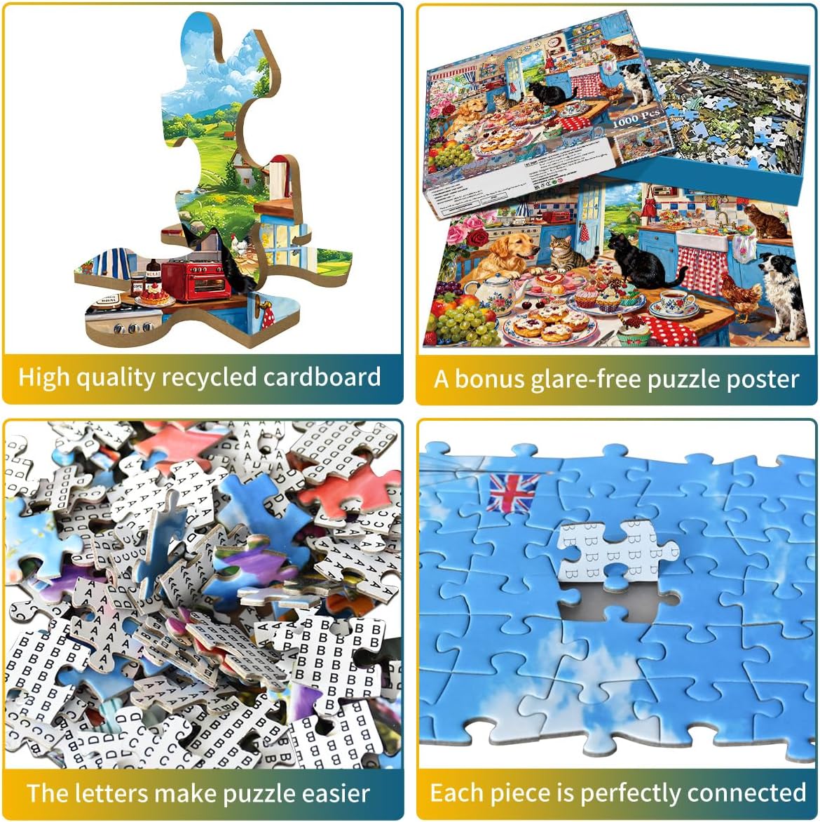 Detalle de HUADADA 1,000-piece animal jigsaw puzzle