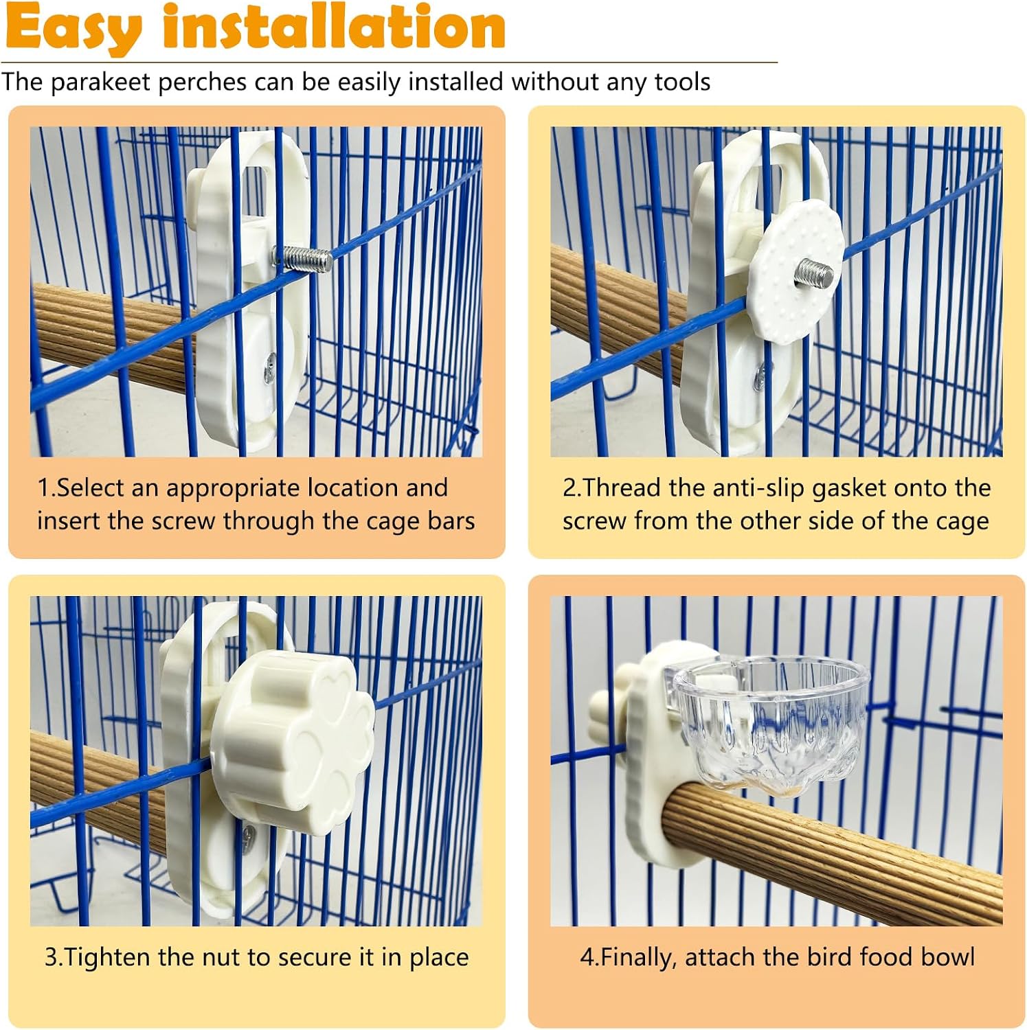 Detalle 1 de Kathson Wooden Bird Perch with Feeder