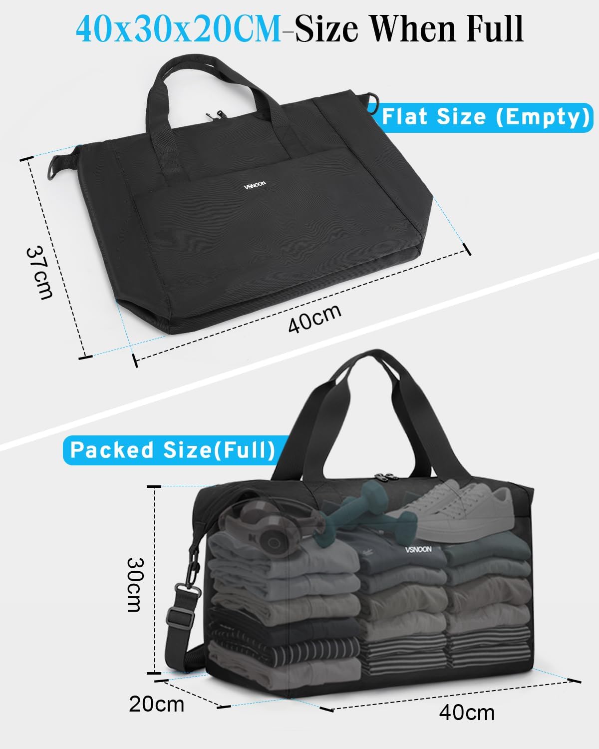 Detalle 2 de VSNOON Cabin Bag 24L for Ryanair 40x30x20