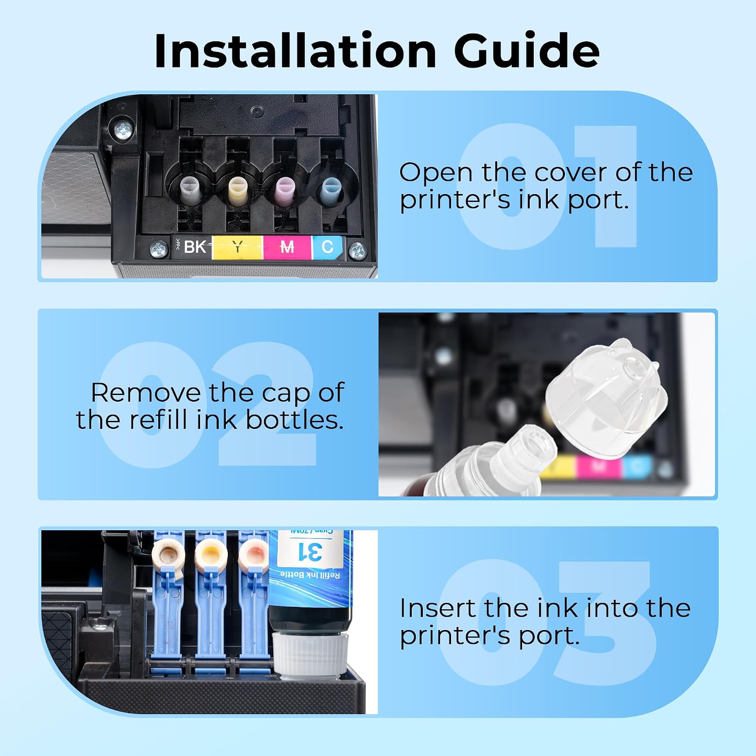 Detalle 1 de Refill Ink Bottle Set with 135ml Black Ink