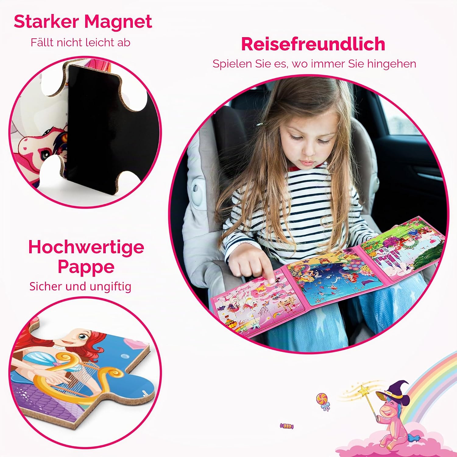 Detalle 1 de SYNARRY Einhorn Magnet Puzzle 20 Teile