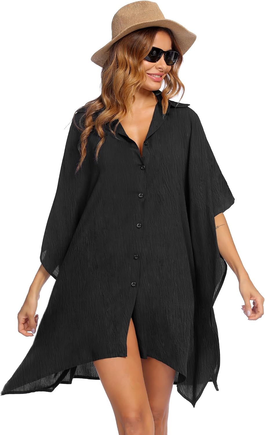 Detalle 1 de Ekouaer Swimsuit Cover-Up Shirt, Button-Down