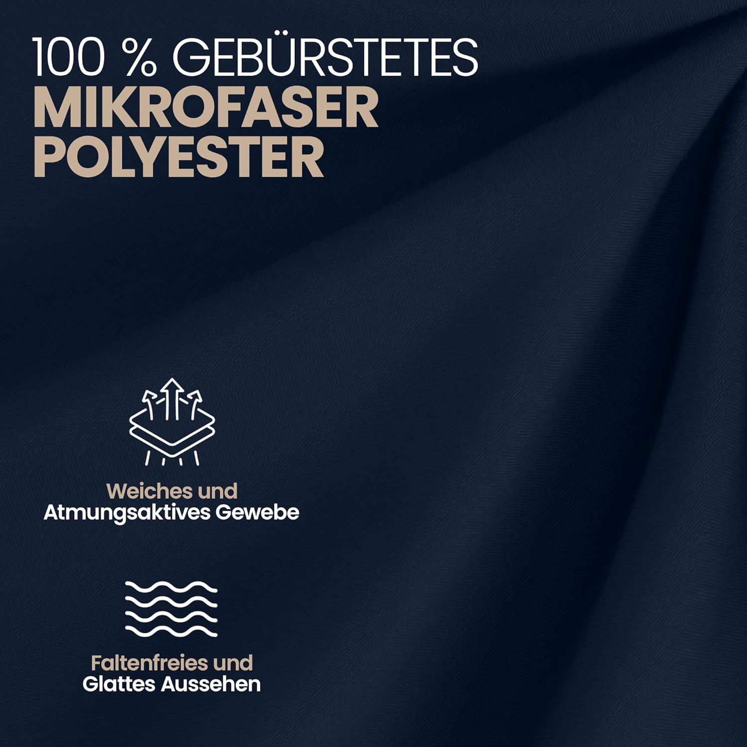 Thumbnail 5 de Utopia Bedding 2er-Set Spannbettlaken 180x200 cm in Marineblau – 35 cm Tiefe Tasche, gebürstete Mikrofaser (OEKO-TEX)