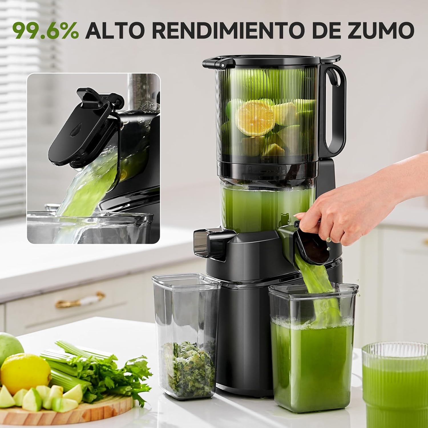 Detalle 2 de AMZCHEF SJ-036 Extractor 250W 1,8 L