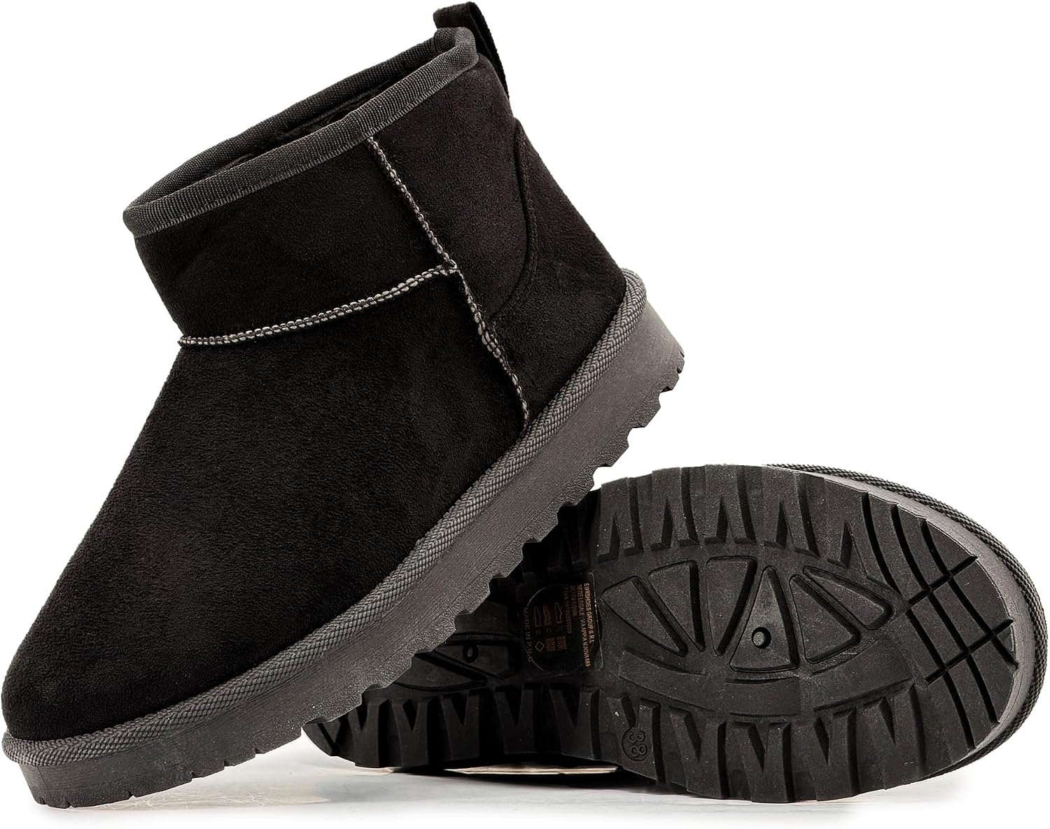Detalle 2 de JOMIX dameswinterlaarzen met imitatiebont, suède-look en antislipzool