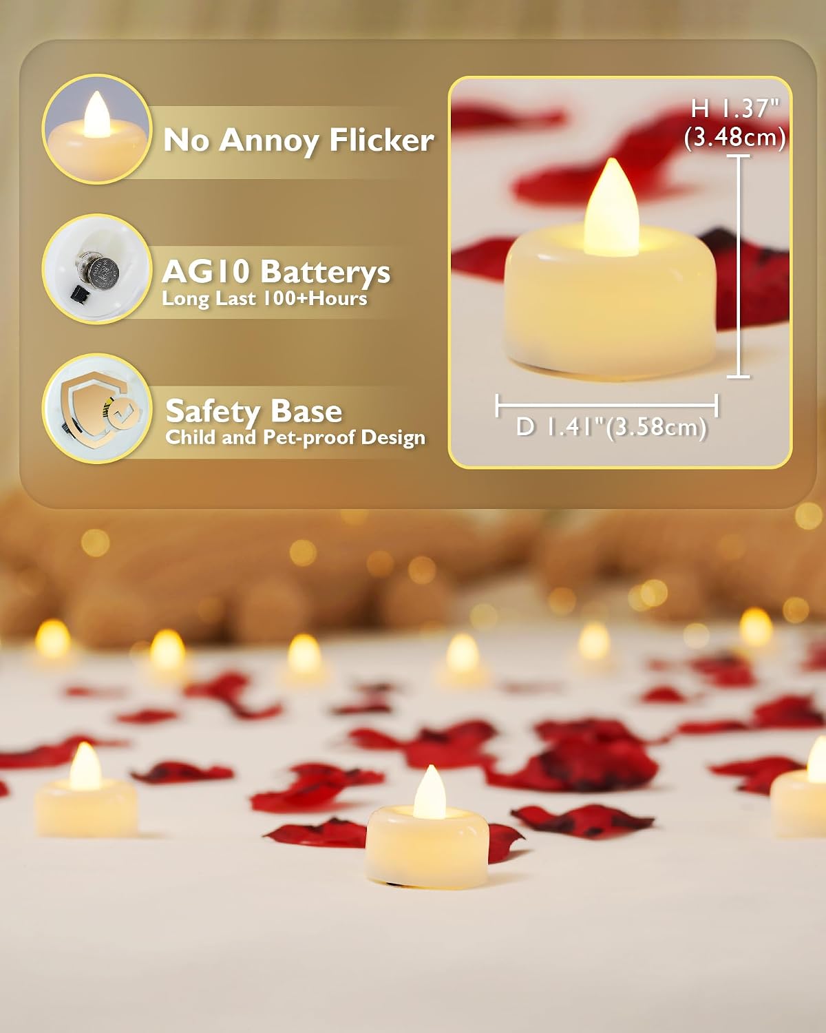 Thumbnail 2 de AMAGIC 24 Pack Battery Operated Flameless LED Tea Lights