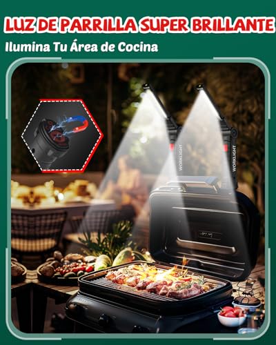Thumbnail 6 de Coquimbo Linterna Taller Recargable 5 Modos (2 Piezas) con Imán, Gancho y Rotación 360°