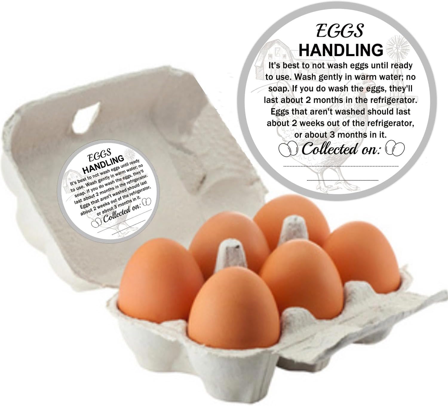 Thumbnail 2 de 500 Farm Fresh Egg Carton Labels 🏷