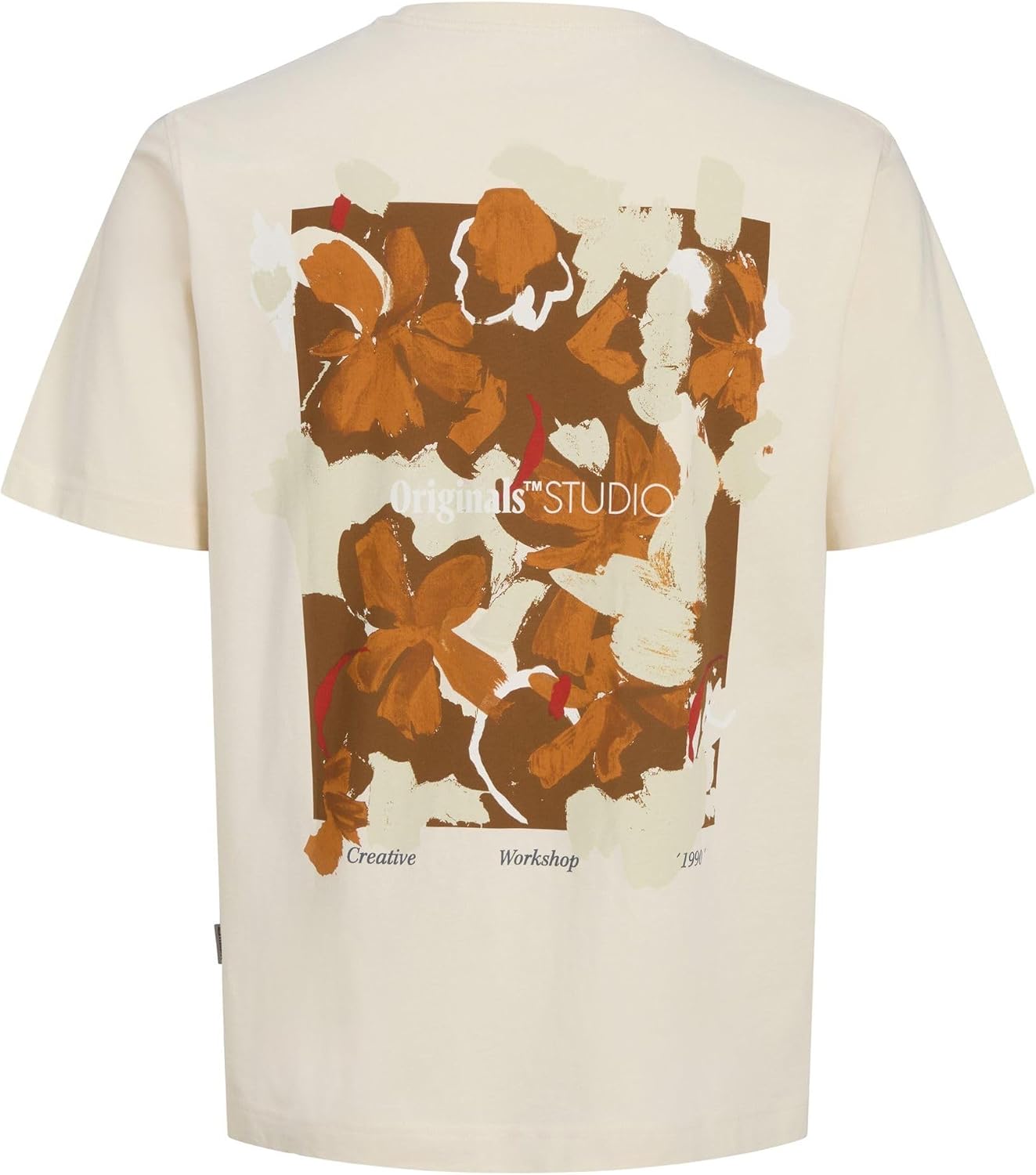Detalle de JACK & JONES Painted Back Tee SS Crew Neck Jorvarenna – Maglietta con Scollo Rotondo da Uomo