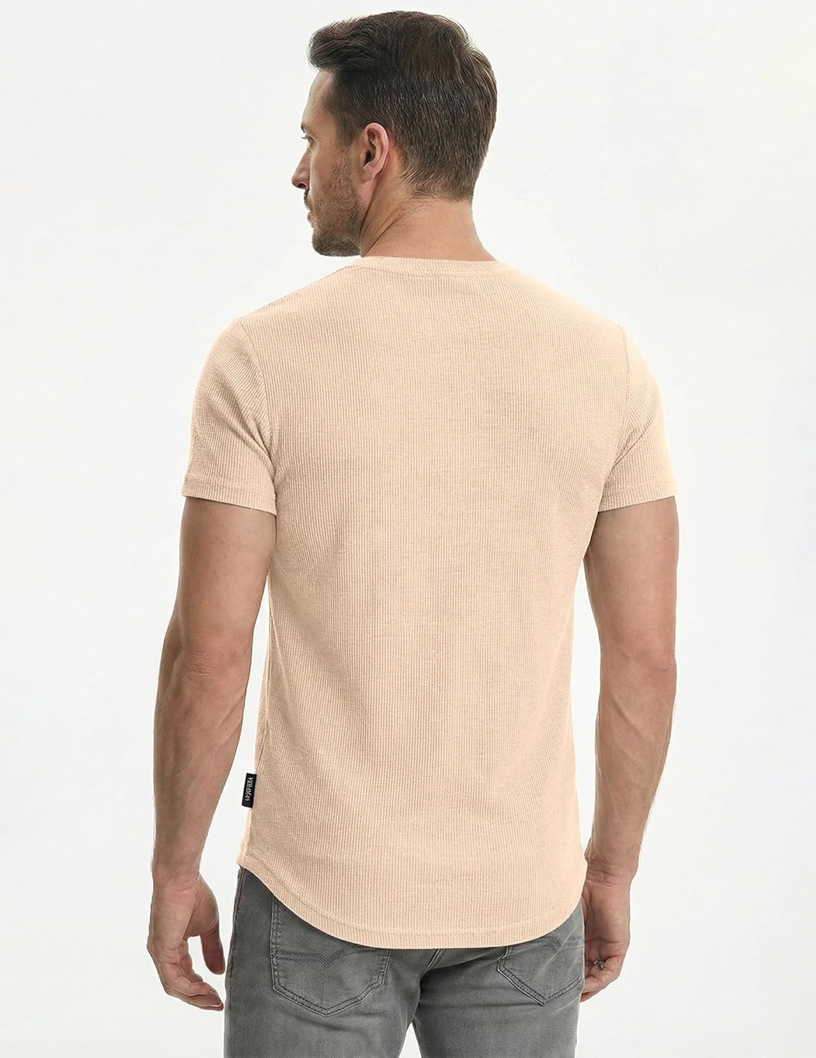 Thumbnail 2 de JMIERR Men's Muscle Slim Henley Shirts — Crewneck Longline Tee for Gym & Everyday