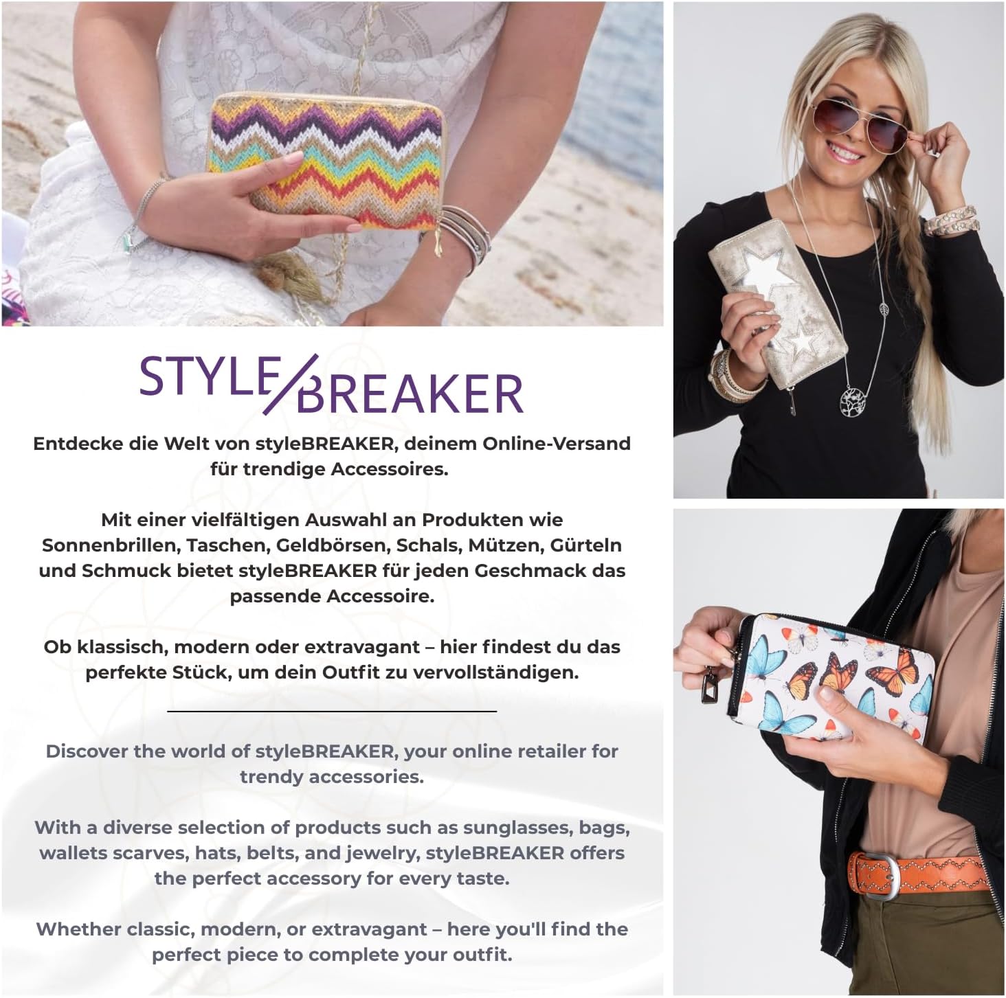 Thumbnail 6 de styleBREAKER 02040115 Portafoglio da donna con ritagli metallici a forma di stella e cerniera