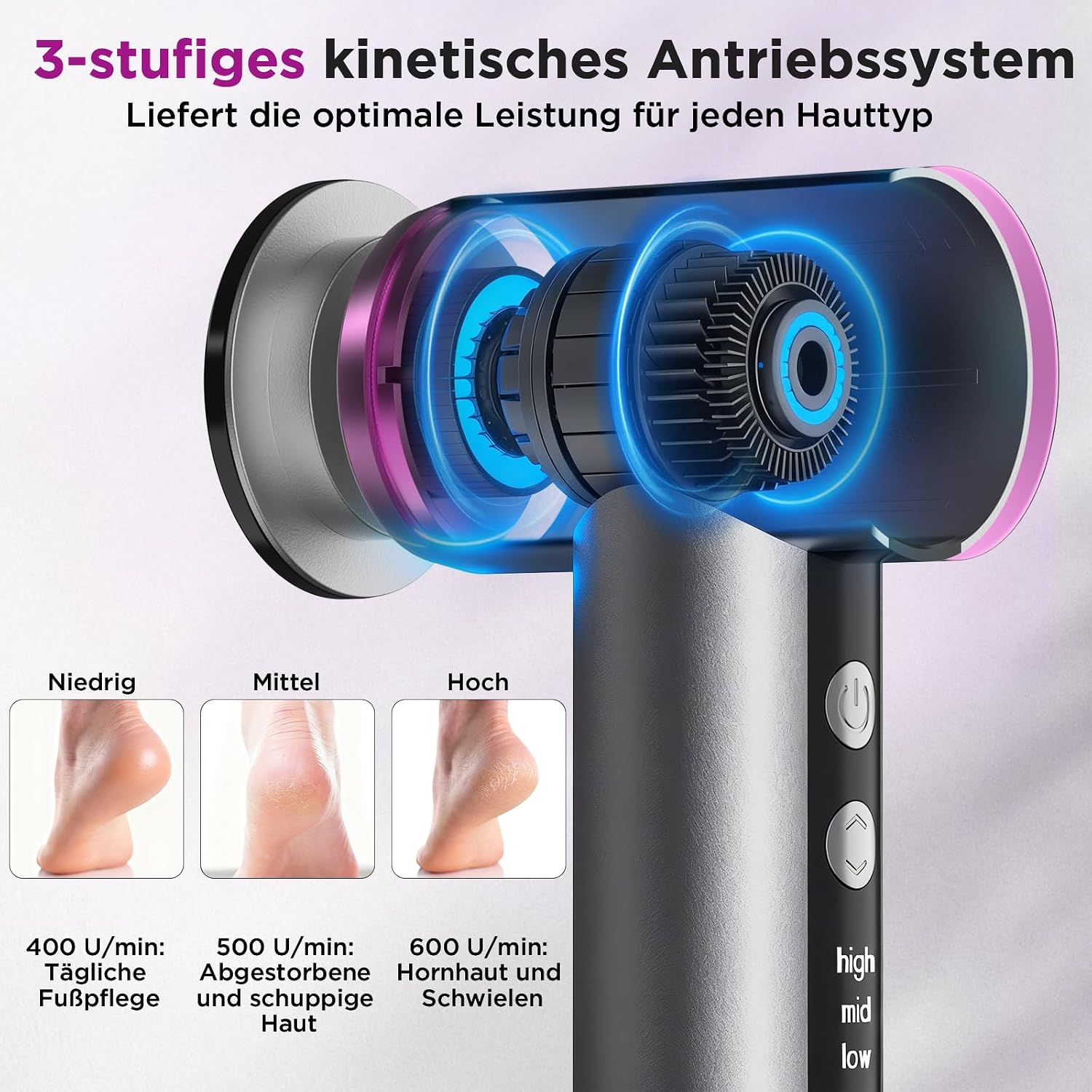 Thumbnail 5 de Elektrischer Hornhautentferner mit Öl-Funktion – Foot SPA mit Nano-Glas-Aufsatz, wiederaufladbar und ergonomisch aus Aluminium