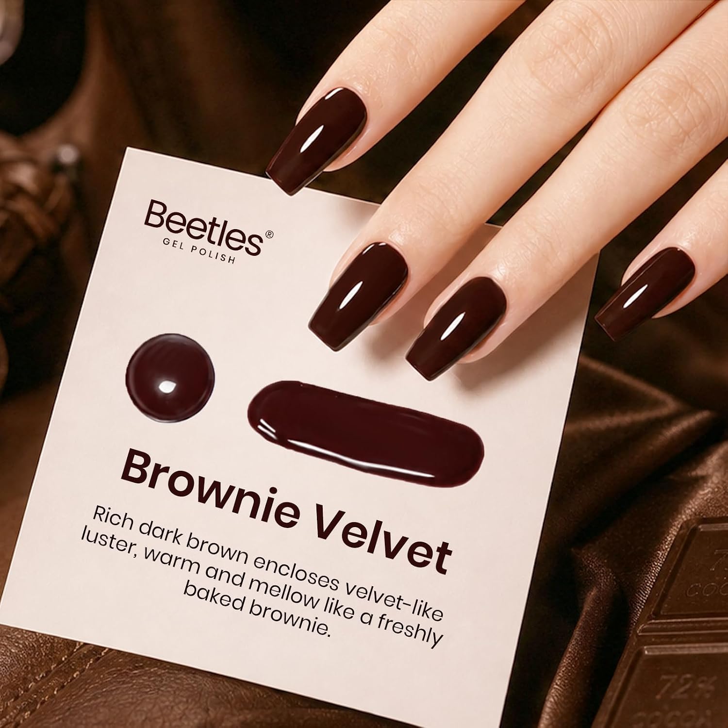 Thumbnail 1 de Beetles Brownie Velvet Dark Brown Gel Nail Polish, 15 mL, LED-Cured
