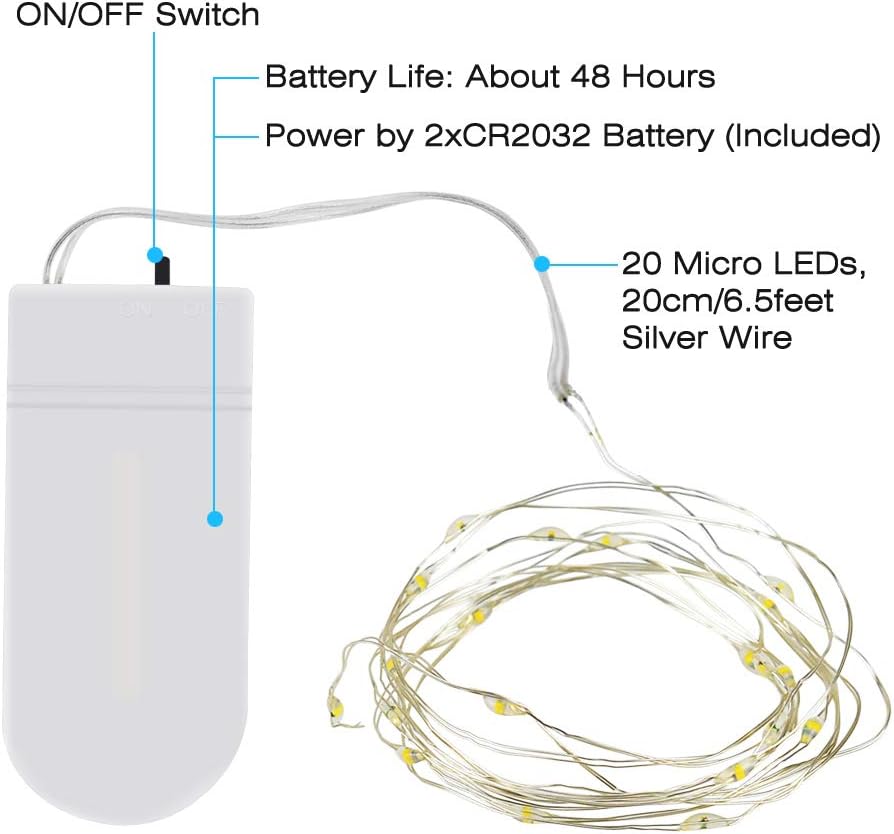 Detalle 2 de BROTOU YS-0002DE led-lichtslingers, 15 stuks van 2 m met 20 leds